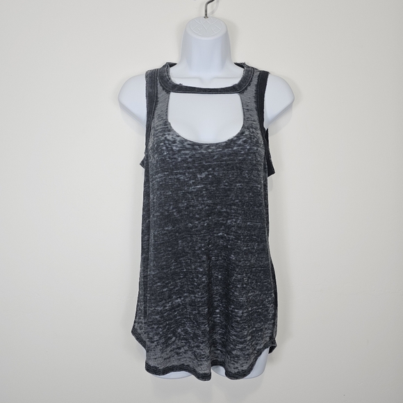Chaser Tops - Chaser Grey Burnout Cutout Tank Top XS